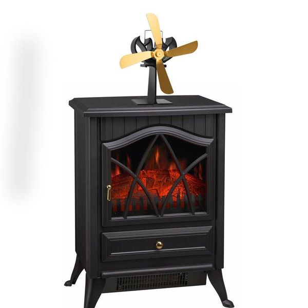 2019 Dropshipping Super Quiet 4 Blades Heat Power Wood Stove Fan