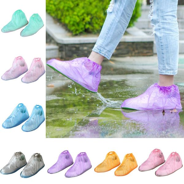 

1pair reusable shoes protectors shoe cover s/m/l waterproof rain shoes covers outdoor camping slip-resistant rain boot overshoes, White;pink
