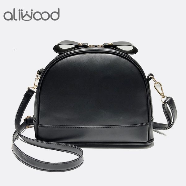 

aliwood 2019 vintage women's shell bags simple new bow leather shoulder bags retro female crossbody handbags