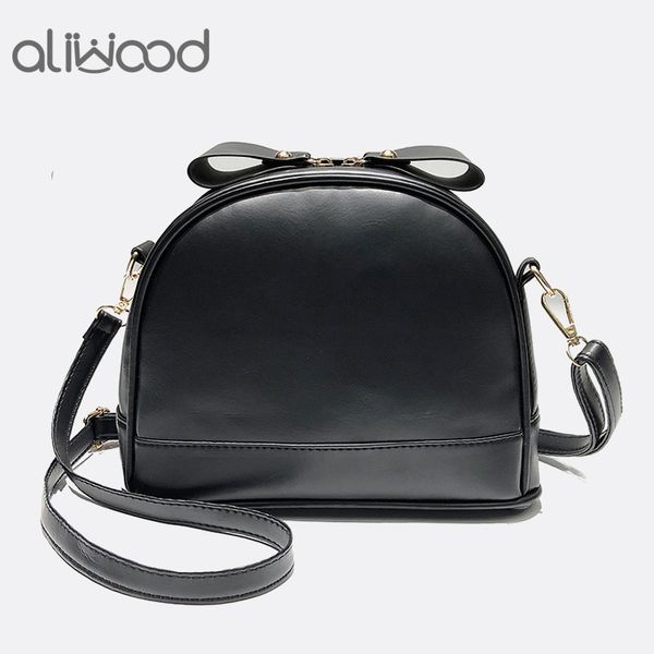 

aliwood 2019 vintage women's shell bags simple new bow leather shoulder bags retro female crossbody handbags