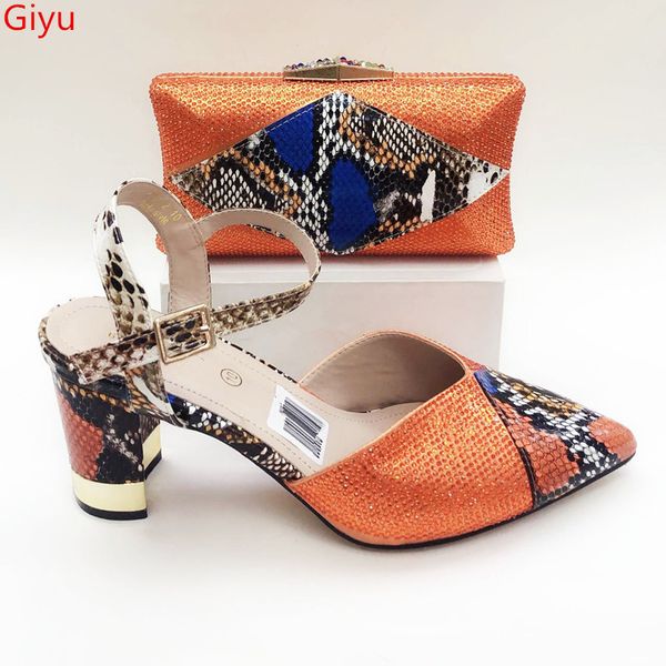 

doershow new arrival african wedding shoes and bag set orange italian shoes with matching bags nigerian women partyhjj1-9, Black