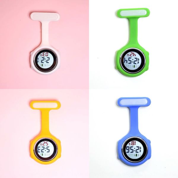 

nurse multi-functional silicone electronic nurse hanging chest digital display silicone watch electronic watch printing, Blue
