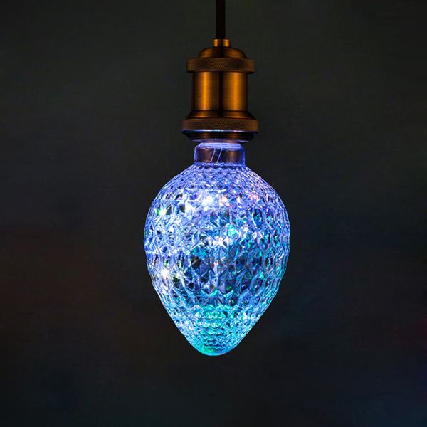 

клубничный rgb 3w творческий edison лампочка vintage украшения светодиодные лампы накаливания медного провода струнный e27 220v заменить лам