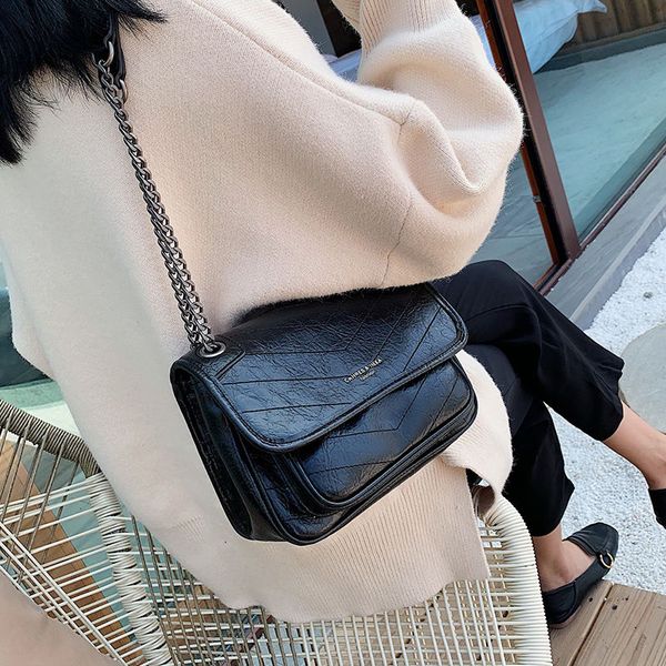 

2019 new fashion joker single shoulder fall/winter texture casual bag