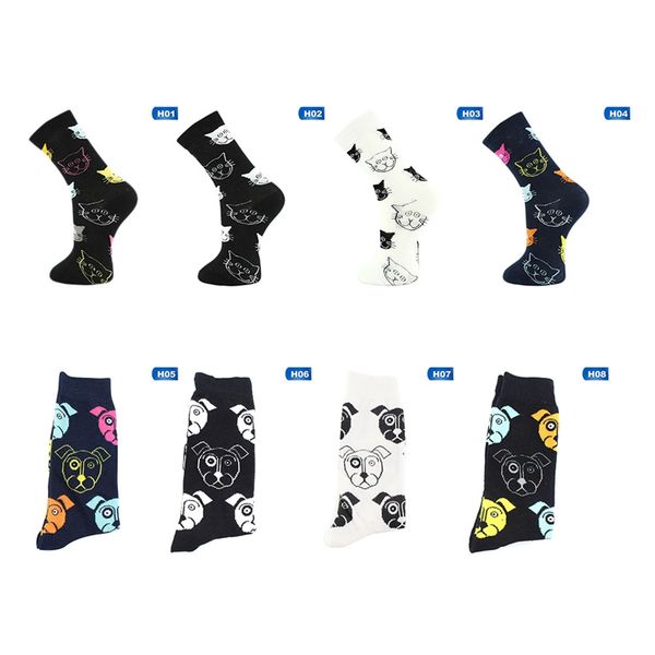 

autumn winter long tube cotton socks breathable casual sports socks trendy cat for women lady, Black