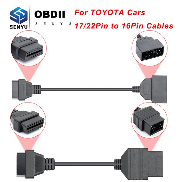 

for 17/22 pin obd to obd2 16pin connector adapter for mini vci j2534 tis teachstream obd 2 obd2 car diagnostic auto tool