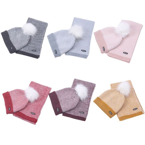 

простые wild детские beanie шляпы шарфы мода дети зима hat шарф set, White