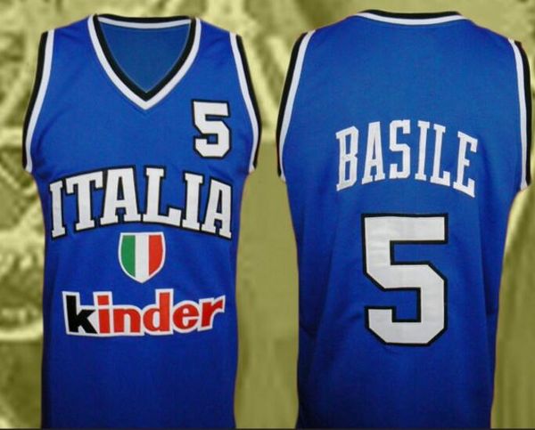 

custom men youth women #8 danilo gallinari #5 italian pro gianluca basile basketball jersey size s-4xl or custom any name or number jersey, Black