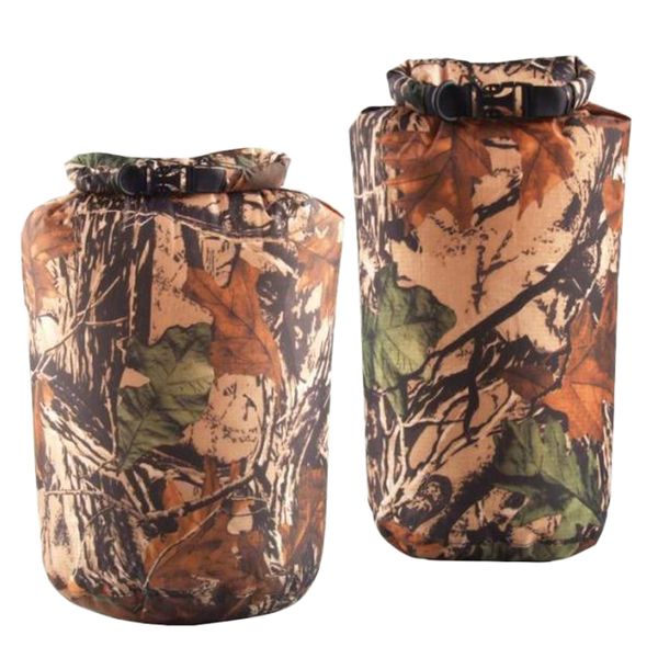 

2pcs dry bag camping waterproof camo roll dry bag sack compression pack 6l&12l