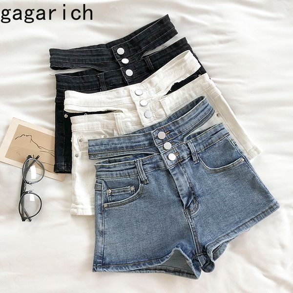 

gagarich women hollow out high waist denim shorts female summer 2020 new korean style wild ladies denim shorts, Blue