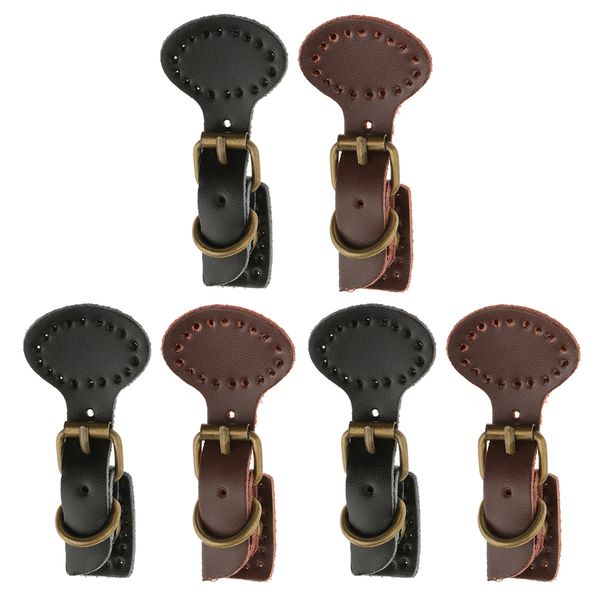 

6 pieces leather latch closure replacement buckles for diy purse bag, Black