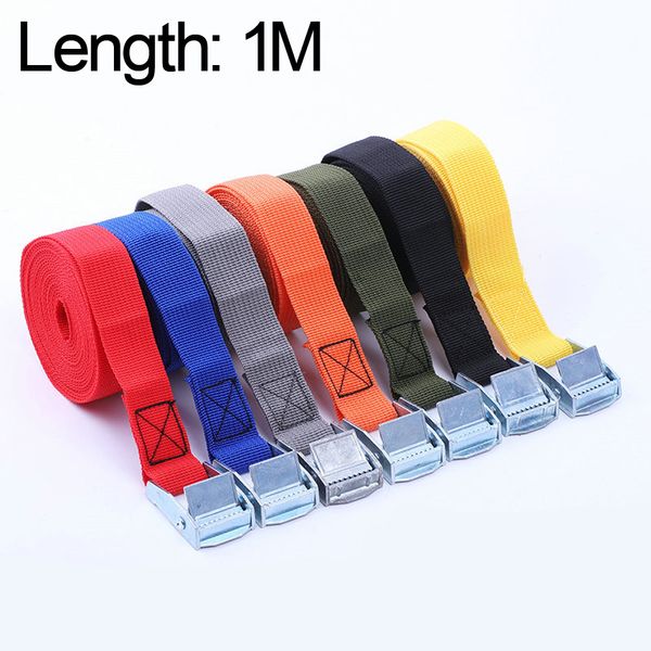 

1m buckle tie-down belt cargo straps for car motorcycle bike with metal buckle tow rope strong ratchet belt for luggage bag