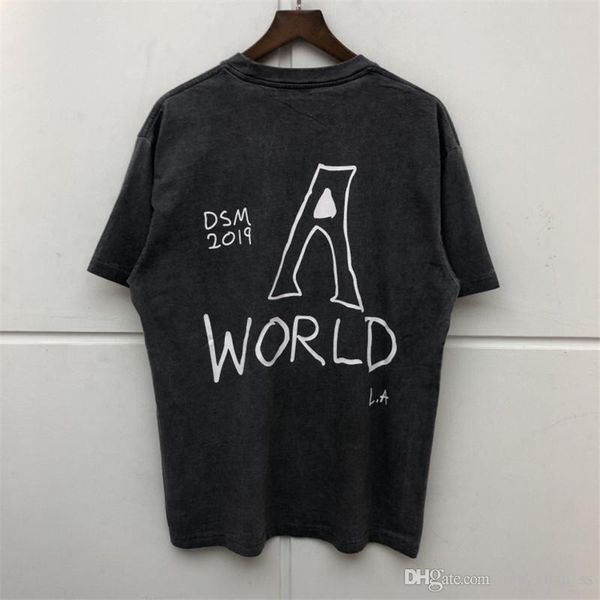 

2020ss футболка мужчины женщины стирают сделать старый топ тройники, White;black