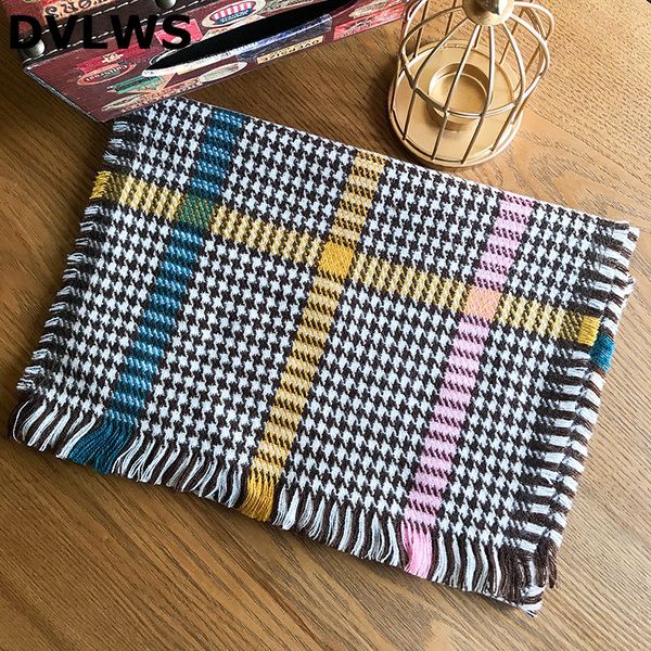

2019 new autumn korean children's cashmere scarf houndstooth color plaid scarf boy and girl fashion warm winter scarf 4 colors