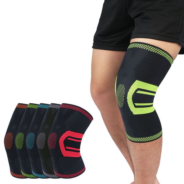 

loogdeel 1pcs professional fitness sport knee support basketball cycling running knee brace protector pads leg sleeves, Black;gray