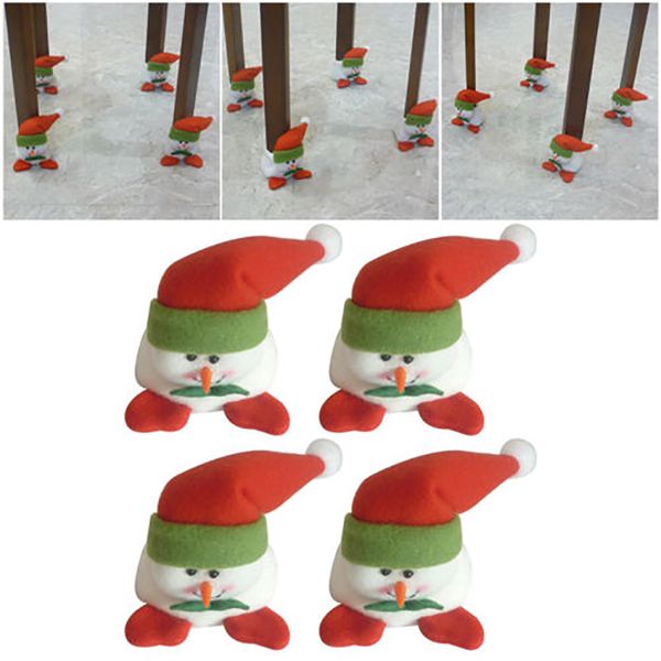 

christmas decorations for home 4pcs christmas cloth chair leg foot cover table decoration for party dinner xmas kerst #0820