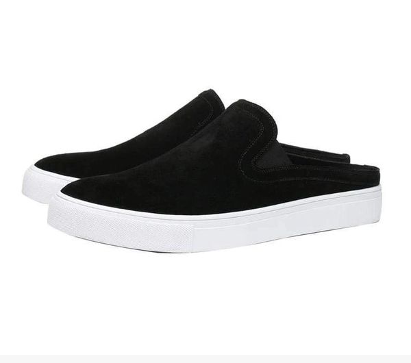 

quality suede casual shoes brogue shoes spring vintage classic male casual summer slippers men f159, Black
