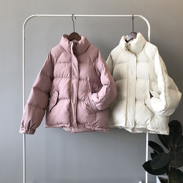 

2019 winter new korean version loose and thin cotton padded student warm cotton padded jacket winter coat women jacket women, Black