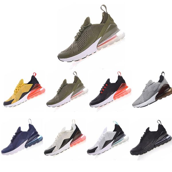 

new 270 27c running shoes mens womens triple black white bred p blue university red blue volt orange sports sneakers trainers