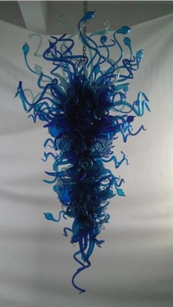 

blue mouth blown glass chandelier for l lobby unique lighting fixtures home decoration glass large size pretty lighting