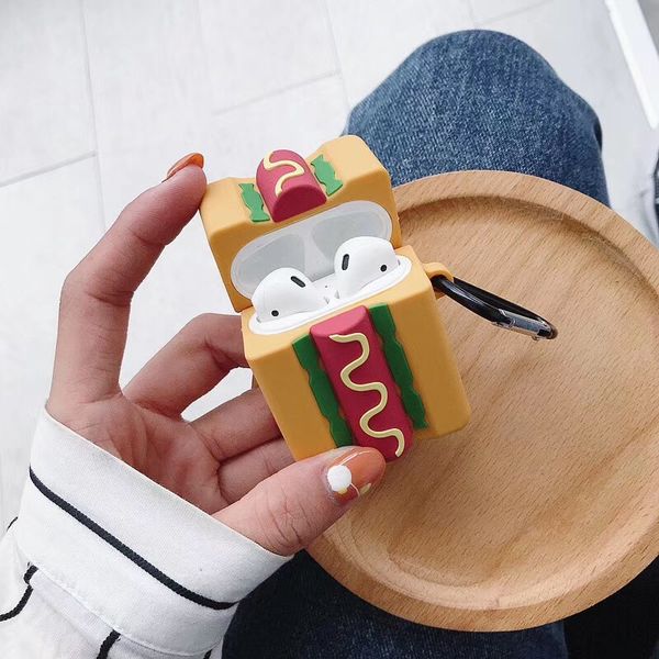 

silicone case for airpods 2 1 cute 3d dog modeling protective cover for apple earphone sausage shaped headphone shell