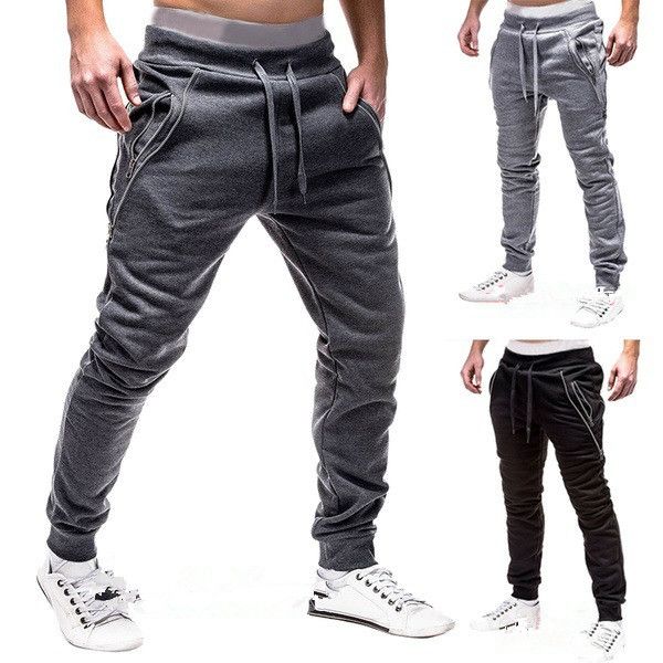 

mens cross-pants jogger chinos skinny joggers camouflage men new fashion harem pants long solid color pants men trousers-1, Black
