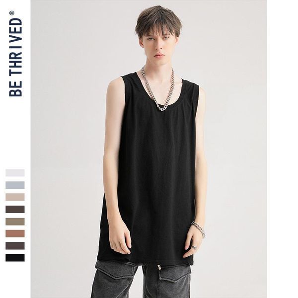 

tide brand vest t-shirt european and american fashion air spinning loose high street washing edging 2020 summer men and women vest, White;black