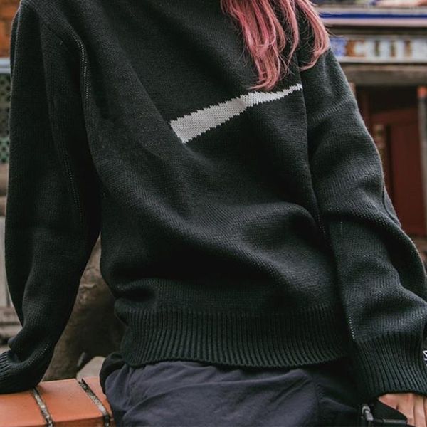 

19ss box logo jointly brand sweater knitted classic sweatshirt pure color matching street pullover autumn winter men women sweater hfhlwy009, White;black