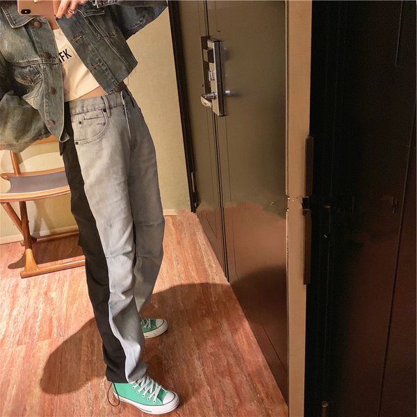 

2019 winter new pleats front and back panel loose denim leggings casual pants for women, Blue