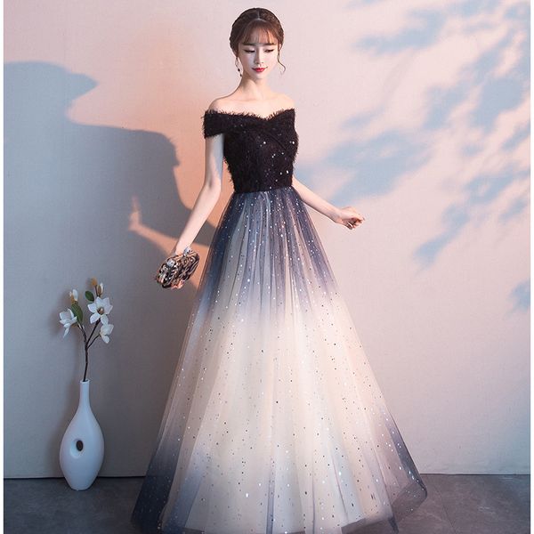 

oriental cheongsam dress starry evening dress long section female gradient temperament host charming and elegant cheongsam, Red