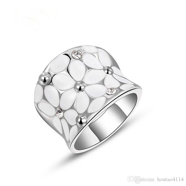 

2018 classic gold-plated jewelry inlaid austrian crystal ring ring fashion rose gold ringfashion in europe and the popular accessories, Silver