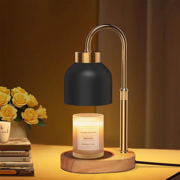 Candle Warmer Lamp with Timer and Dimmer Height and Brightness Adjustable Black Electric Wax Warmer for House Warming Gift 260901