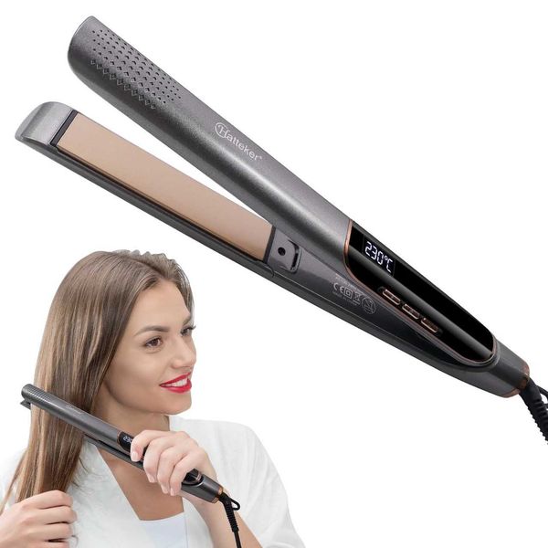 Professional Hatteker Hair Straightener for Women LCD Display Flat Iron Negative Ion Infrared Hair Care Styling Tool D260902