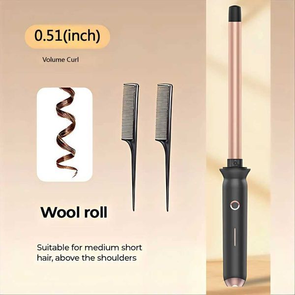 Standard EU 0.51-inch Negative Ion Hair Curling Iron PTC Fast Heating Unisex Wave Styling Tool D260902