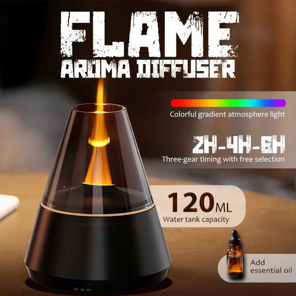 Candle LED Aroma Diffuser 7-Color Light 3 Timers Quiet Cool Mist Humidifier for Home Car Office D260902