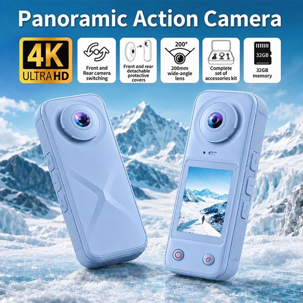 4K panoramic sports camera, bicycle pocket vlog, outdoor thumb video recorder, CCD