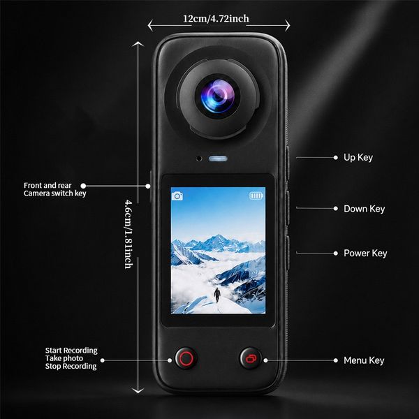 4K panoramic sports camera bicycle pocket vlog outdoor thumb recorder CCD