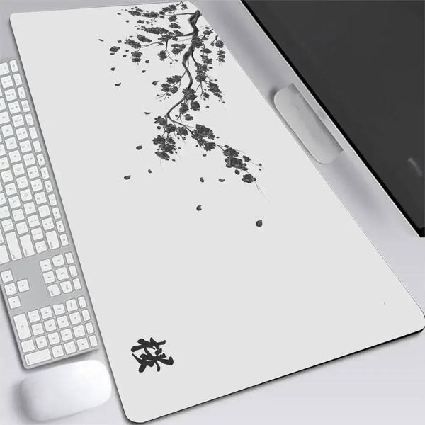 Japan Cherry Blossom Mouse Pad XXL Gray Laptops Gaming Deskmat Sakura Mousepad Anime Office Carpet Gamer Keyboard Computer Desks 26Y0904