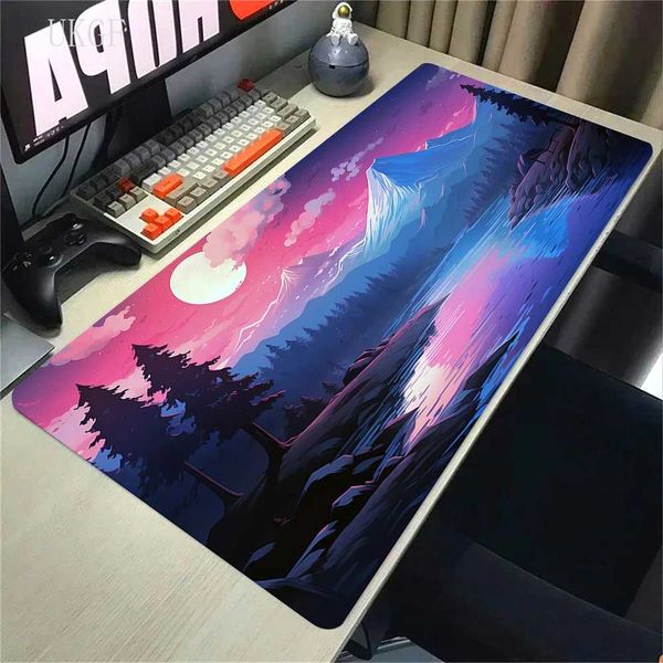 Laptop Gamer Mousepad landscape mountain sunset cartoon Mouse Pad Large Rug Locking Edge Keyboard 700x300 Desk Mat for CSGO LOL Q260903