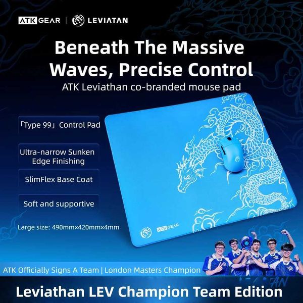 ATK Leviathan Extended Gaming Mouse Pad 490x420x4mm LEV Class 99 Anti-Slip Inoue PORON Fast FPS Valorant CSGO Office Desk Mat Q260903