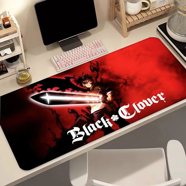 Fashion Black Clover Mousepad Printing Computer Gamers Locking Edge HD Non-slip Mouse XXL90x40cm Keyboard PC Desk Pad Funda 26Y0904