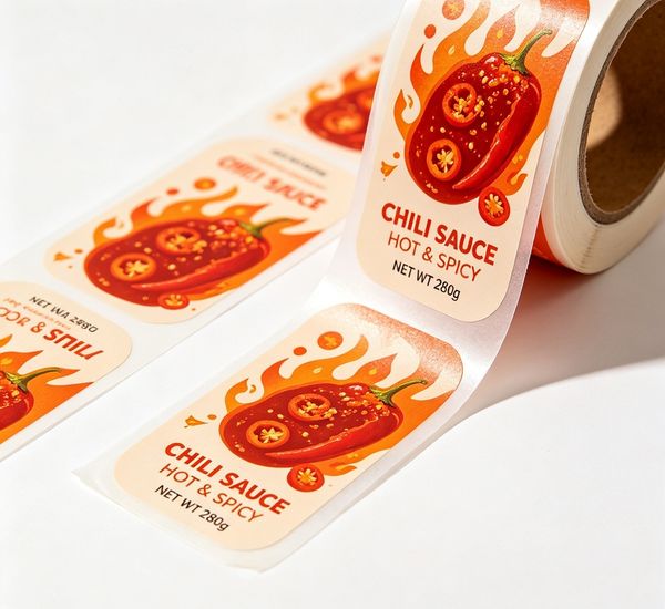 Sauce Bottle Labels Printing, Food Packaging Stickers Printed, OEM Job Only