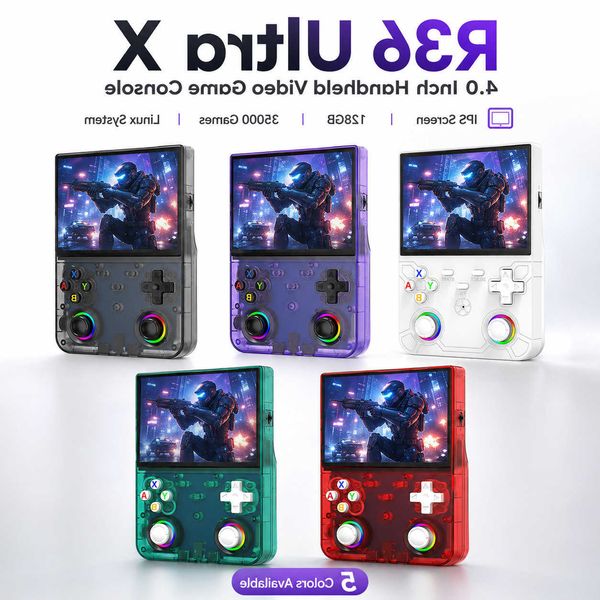 4.0 inch R36 Ultra X Handheld Video Game Console I 128GB 35000games Preloaded Portable Pocket Player with Linux System D260907