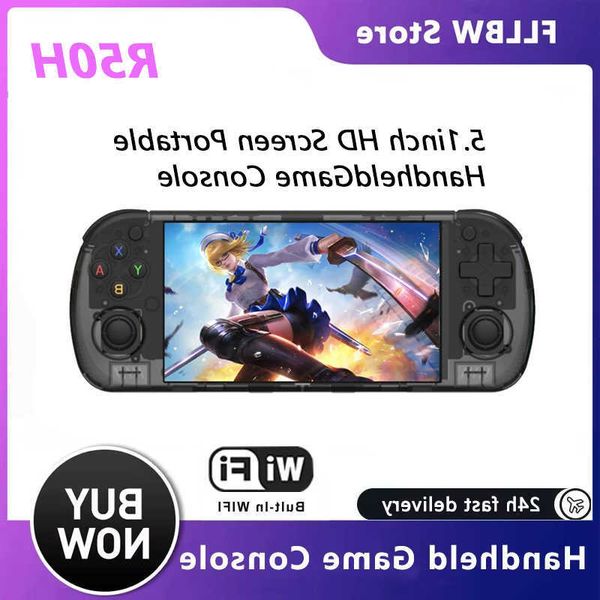 FLLBW R50H Retro Handheld Game Console 5.1 Inch HD RK3326 Chip 64GB/128GB Optional Up to 26000 Classic Portable Video D260907