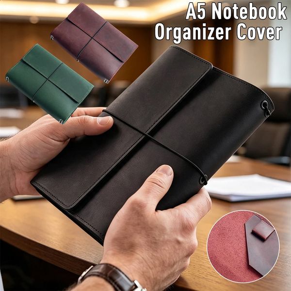 A5 Notebook Organizer Refillable Compact Cover Journal Leather Book Protective For Hobby 260905