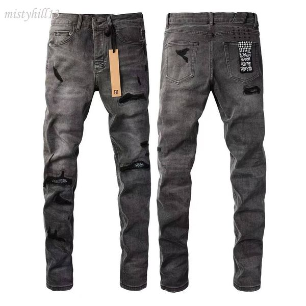 purple jean purple jeans men Correct version high quality Mens kusbi jeans denim jean jeans for mens designer rock revival jeans men denim pants purples jean 04b