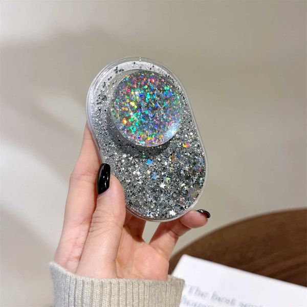 Quicksand Ball Liquid Luxury Glitter Magnetic Phone Grip For iPhone 17 16 Pro Max Socket Bracket Stand J260907