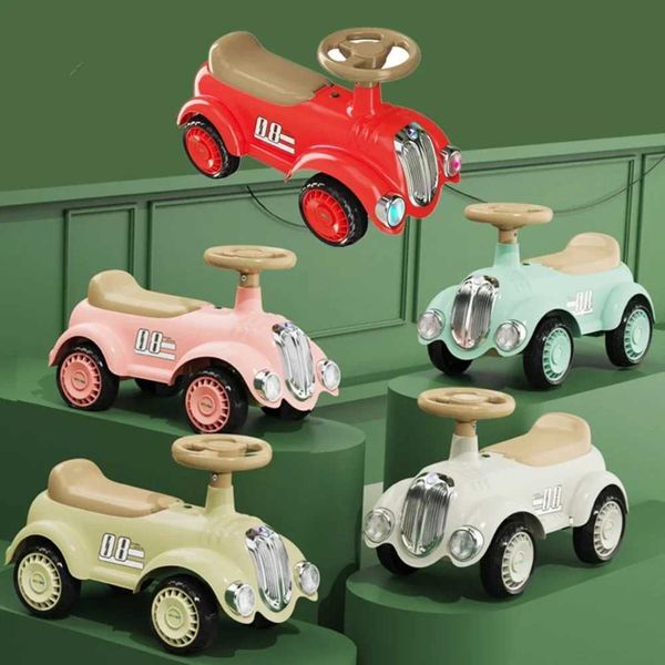 Ride On Car for Toddlers Classic Train Sliding with Sound Light Under Seat Storage Retro Toys Kids Boys Girls Q260907