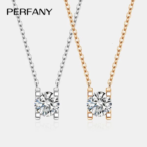 PERFANY 0.5-2CT Necklace for Women S925 Pure Silver Classic Bull Head Laboratory Diamond Pendant Jewelry260908