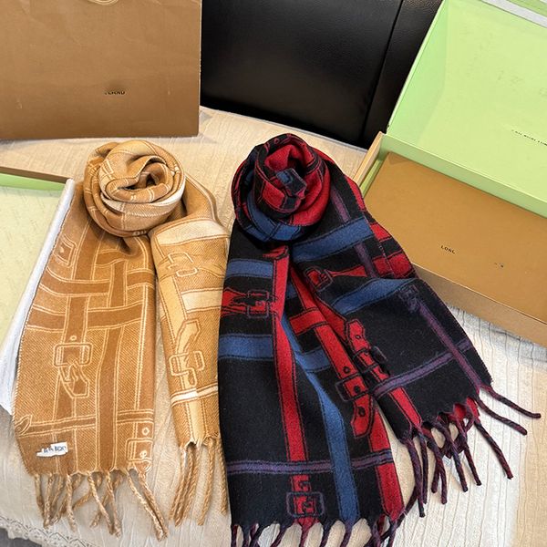 bbr designer cashmere scarf, double-sided for both men and women, warm shawl, tassel gift